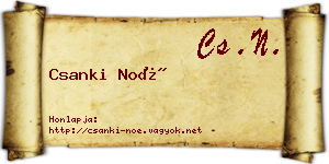 Csanki Noé névjegykártya